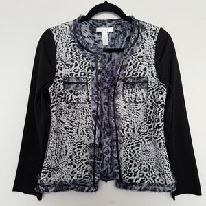 Chico's Animal Printed Open-Front Top Blazer Coat Size 0